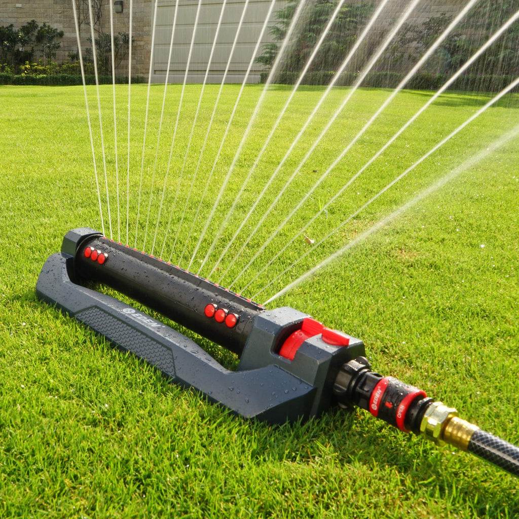 Eden Turbo Oscillating Sprinkler – 18 Nozzles for Large Yards 4,499 sq. ft.