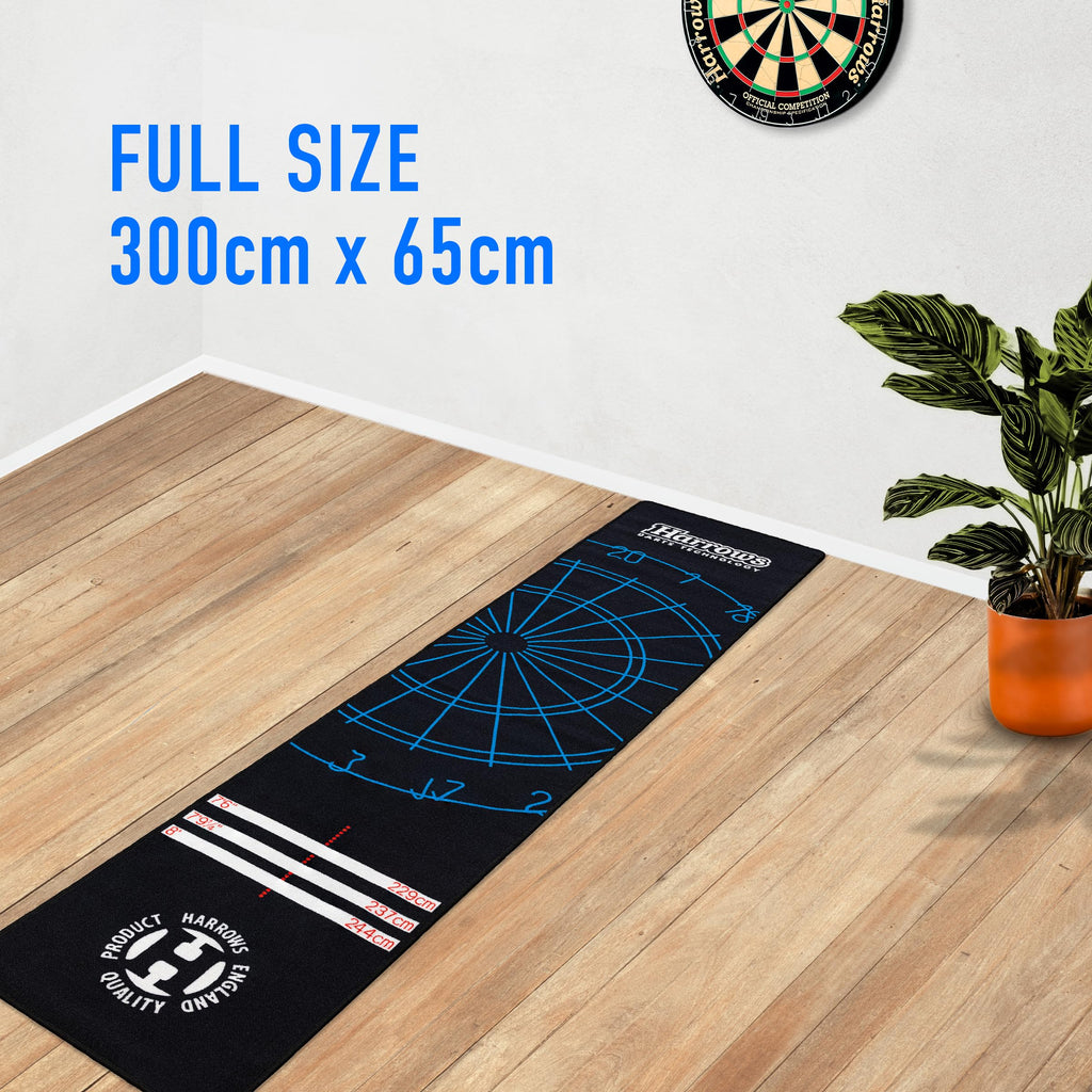 Harrows Professional Darts Mat – Non-Slip Rubber Backing with Oche