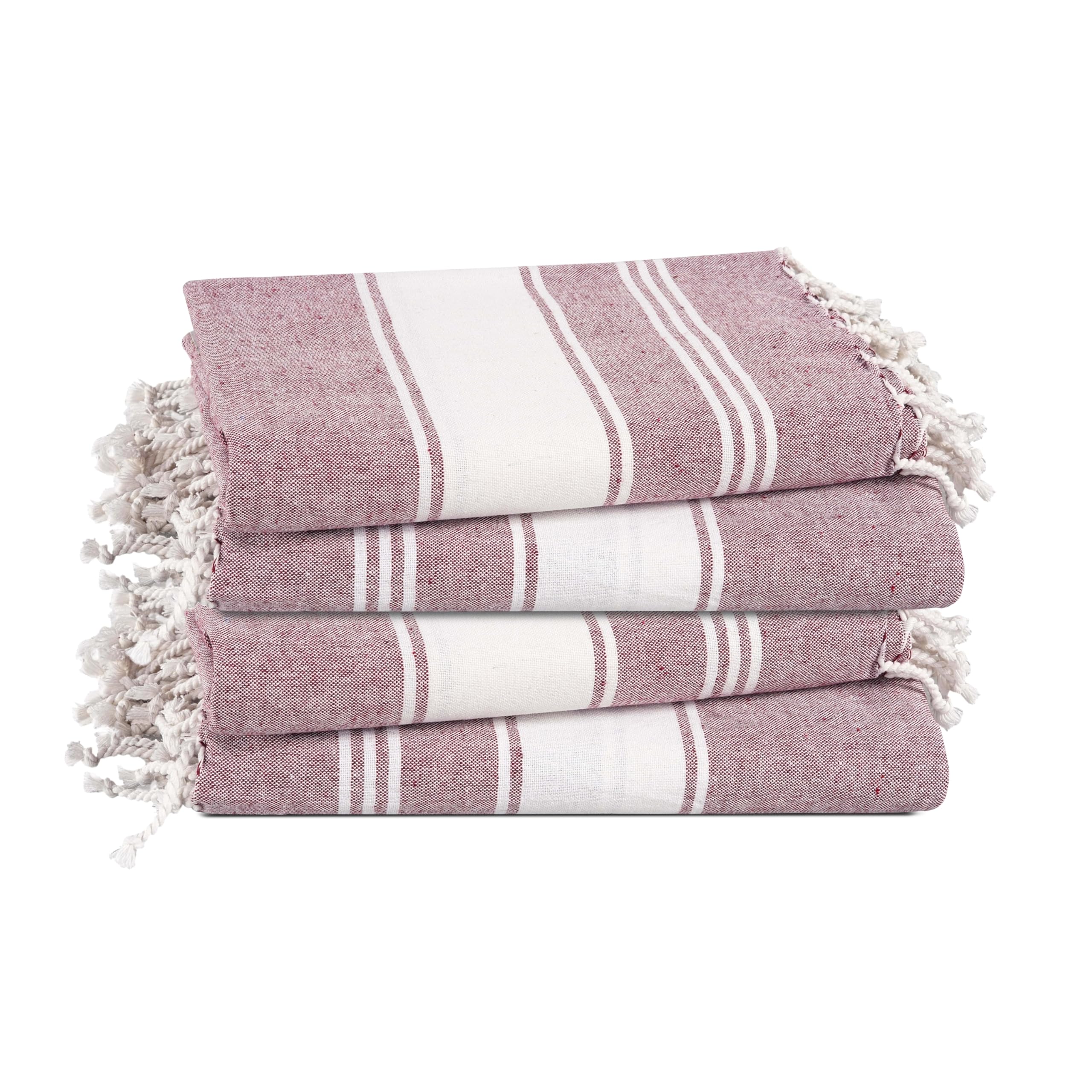 Lane Linen Turkish Beach Towels - 4 Pack Oversized Sand-Free Cotton Towels