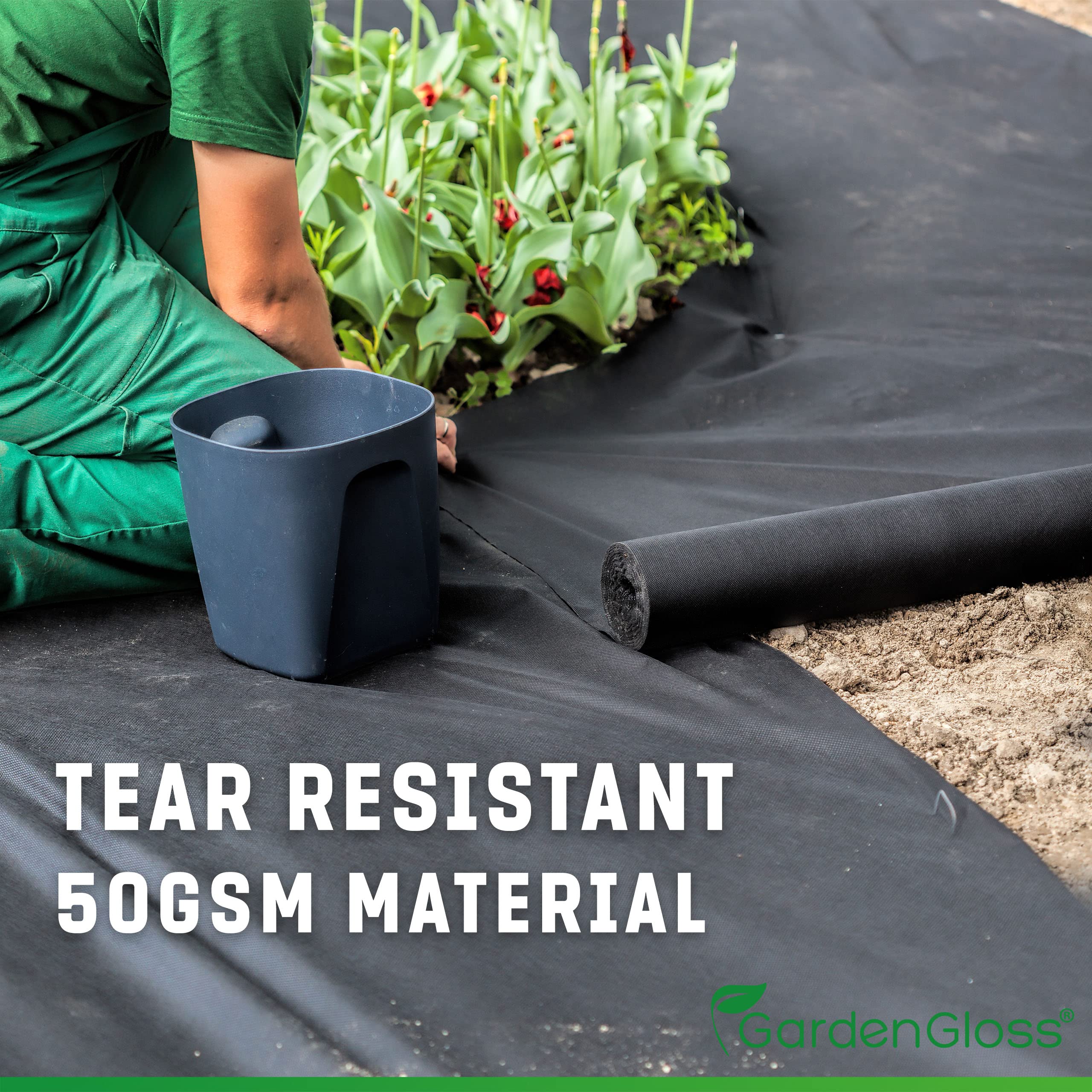 GardenGloss 100m2 Weed Control Membrane | 50gsm UV-Stable Fabric