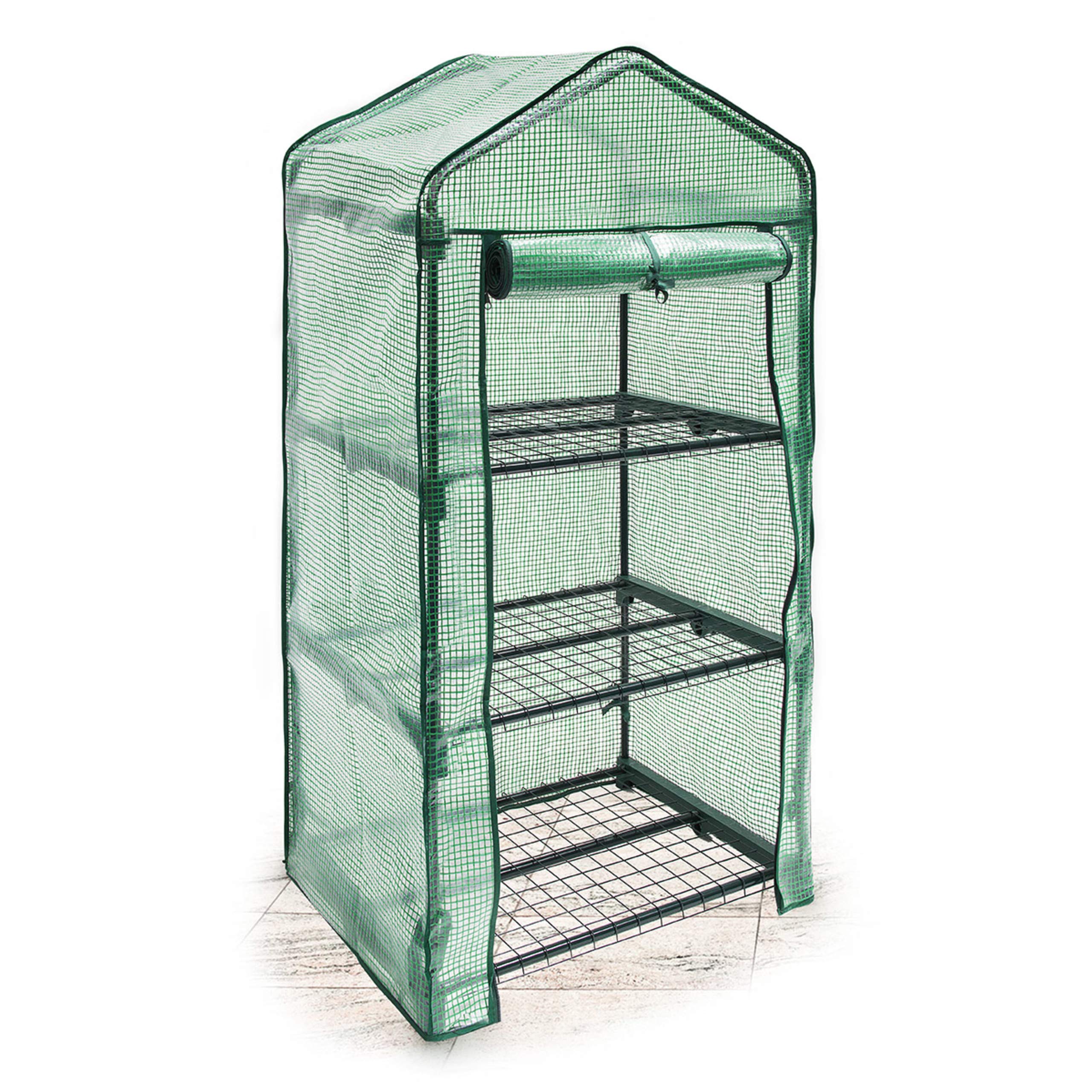 Relaxdays 3-Tier Portable Greenhouse | Tear-Resistant Steel Plant Shelf