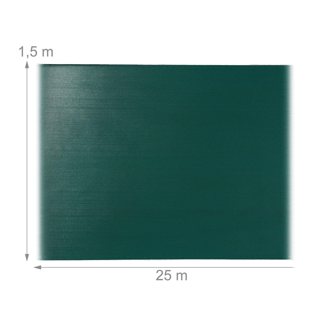 Relaxdays Green Fence Netting | UV-Resistant HDPE Privacy Shield | 1.5 x 25m