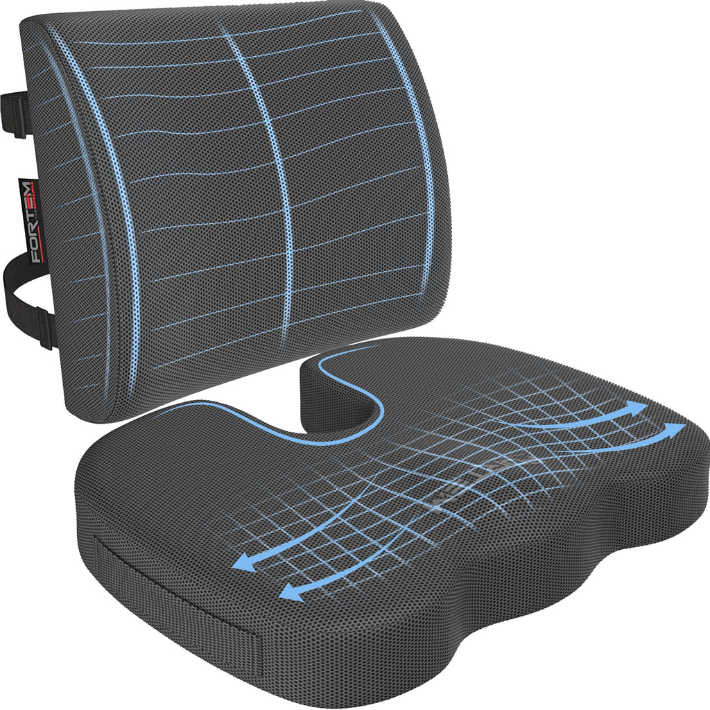 FORTEM Seat Cushion & Lumbar Support for Office Chair, Car Seat Combo - image 1