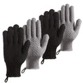 CLEEDY Exfoliating Bath Gloves – 4 Pcs Large Textured Nylon Scrub Mitts