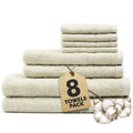 Novo Home 8-Piece Cotton Bath Towel Set – Ivory Soft & Absorbent