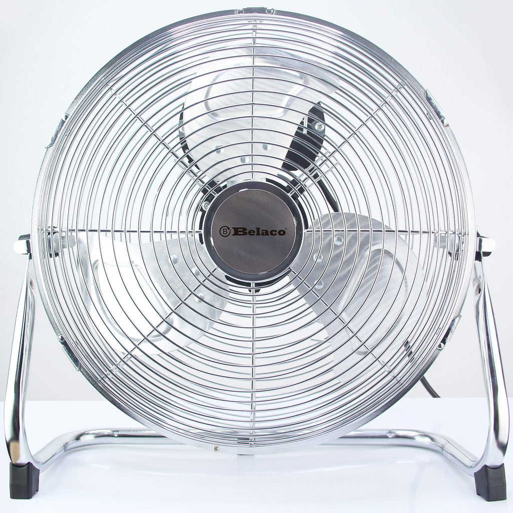 12" High Velocity Metal Floor Fan | 3-Speed Chrome Industrial