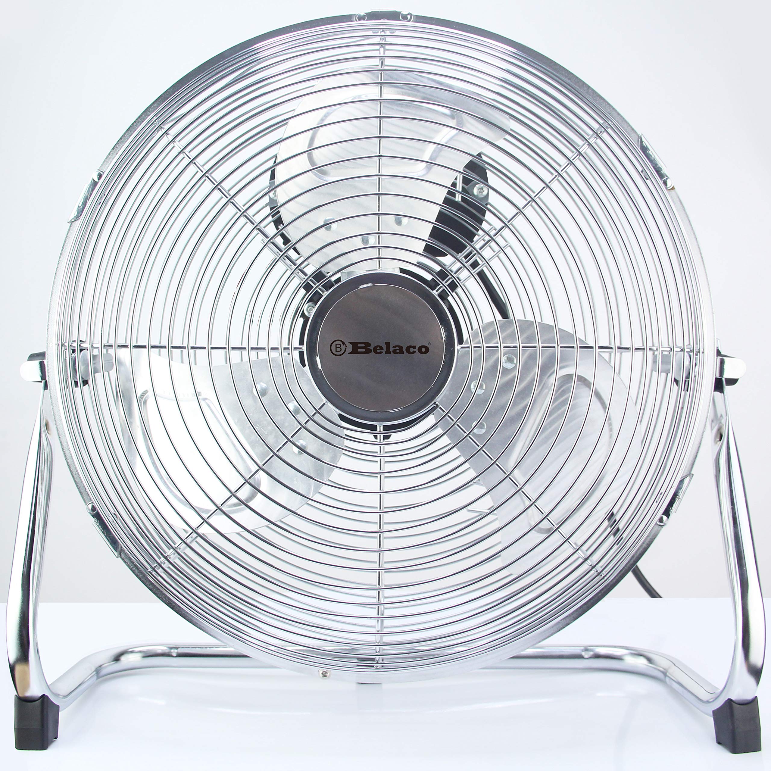 12" High Velocity Metal Floor Fan | 3-Speed Chrome Industrial