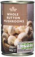 Morrisons Whole Button Mushrooms in Vinegar, 290g (Pack of 12)