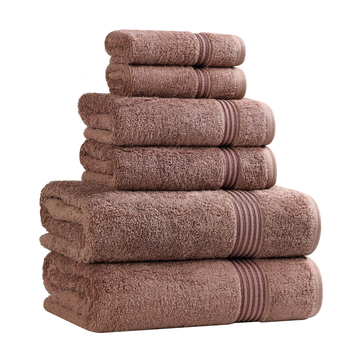 Superior, Cotton, Mocha, 6 Piece Towel Set - image 1