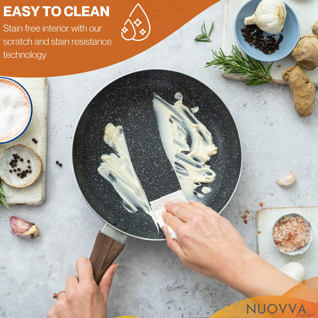 Nuovva 8-Piece Non-Stick Marble Cookware Set – Induction Pots and Pans