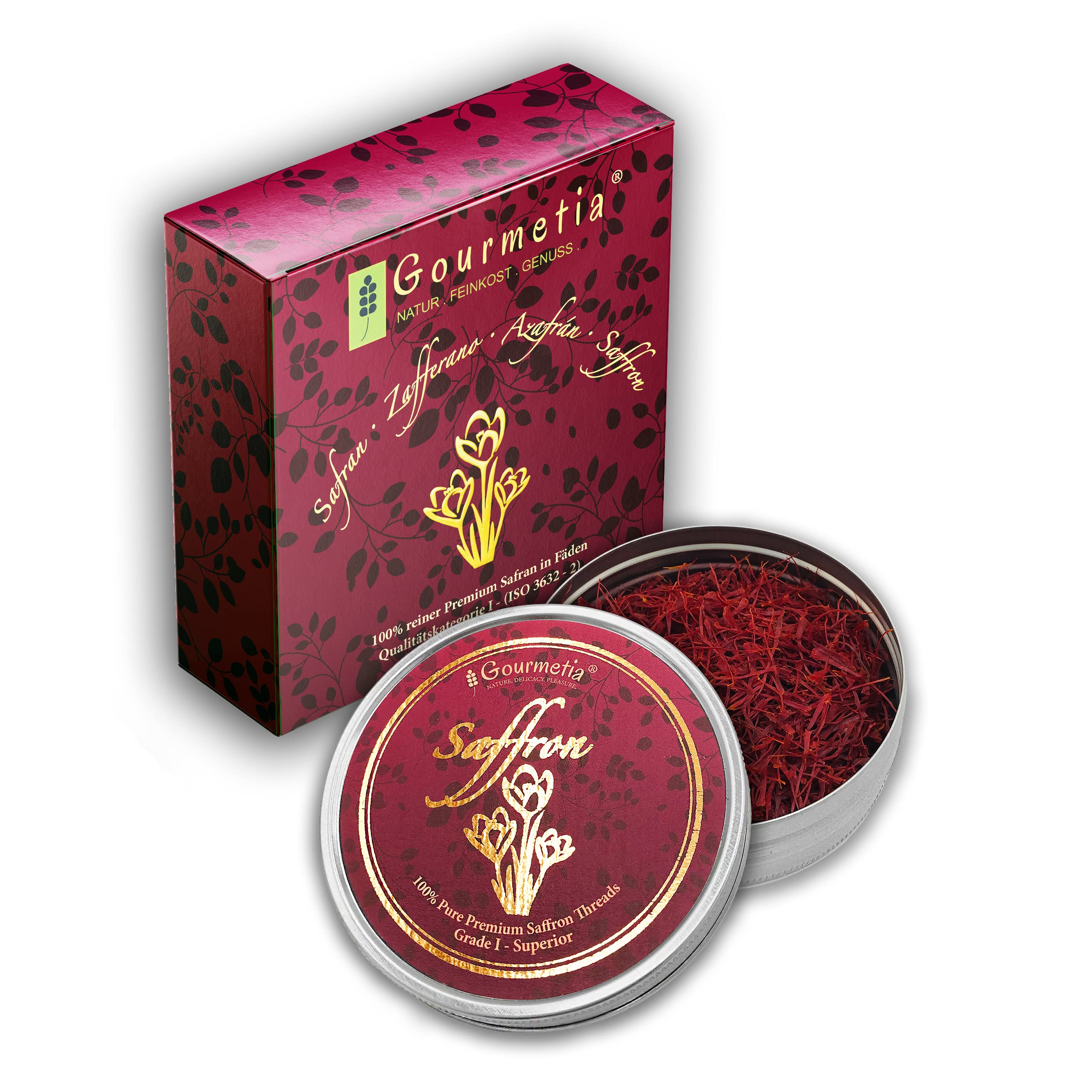 Gourmetia Premium Saffron Threads – Category I Superior Quality, 5g