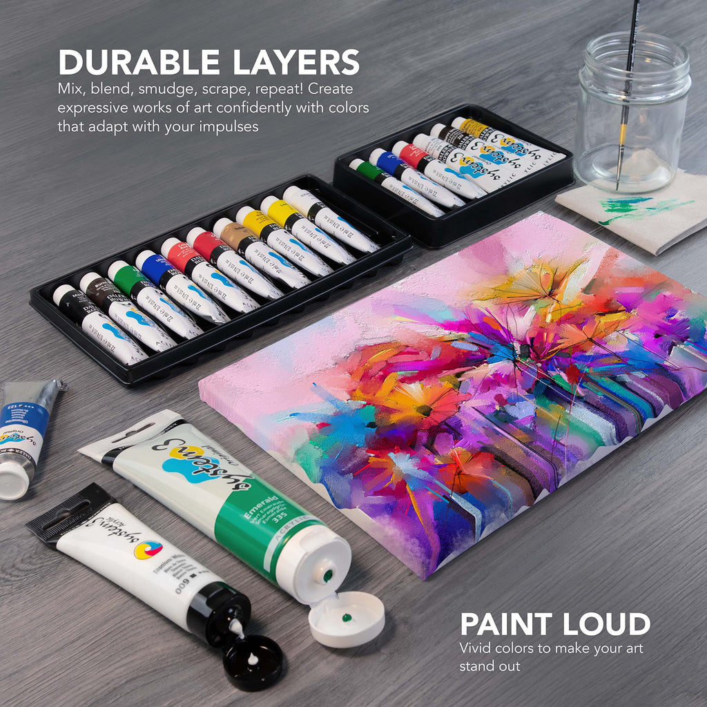 Daler-Rowney System3 Acrylic Paint Process Set - 5 x 150ml Vibrant Colors