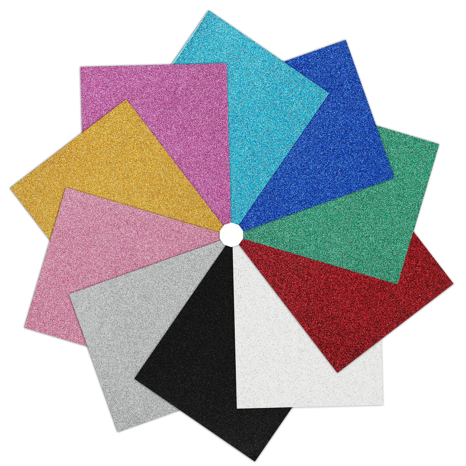 IModeur Glitter Heat Transfer Vinyl Sheets - 10 Pack HTV Bundle, 12x10"