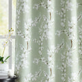 Fmfunctex Green Floral Blackout Curtains | Thermal Eyelet Panels, 54" Drop