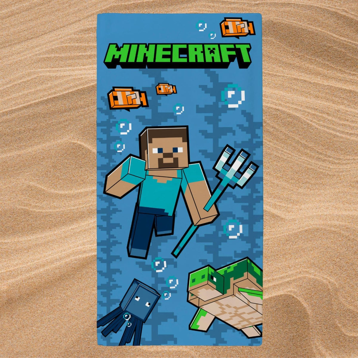 Minecraft Trident Printed Beach Towel Kids Game Towel - image 3