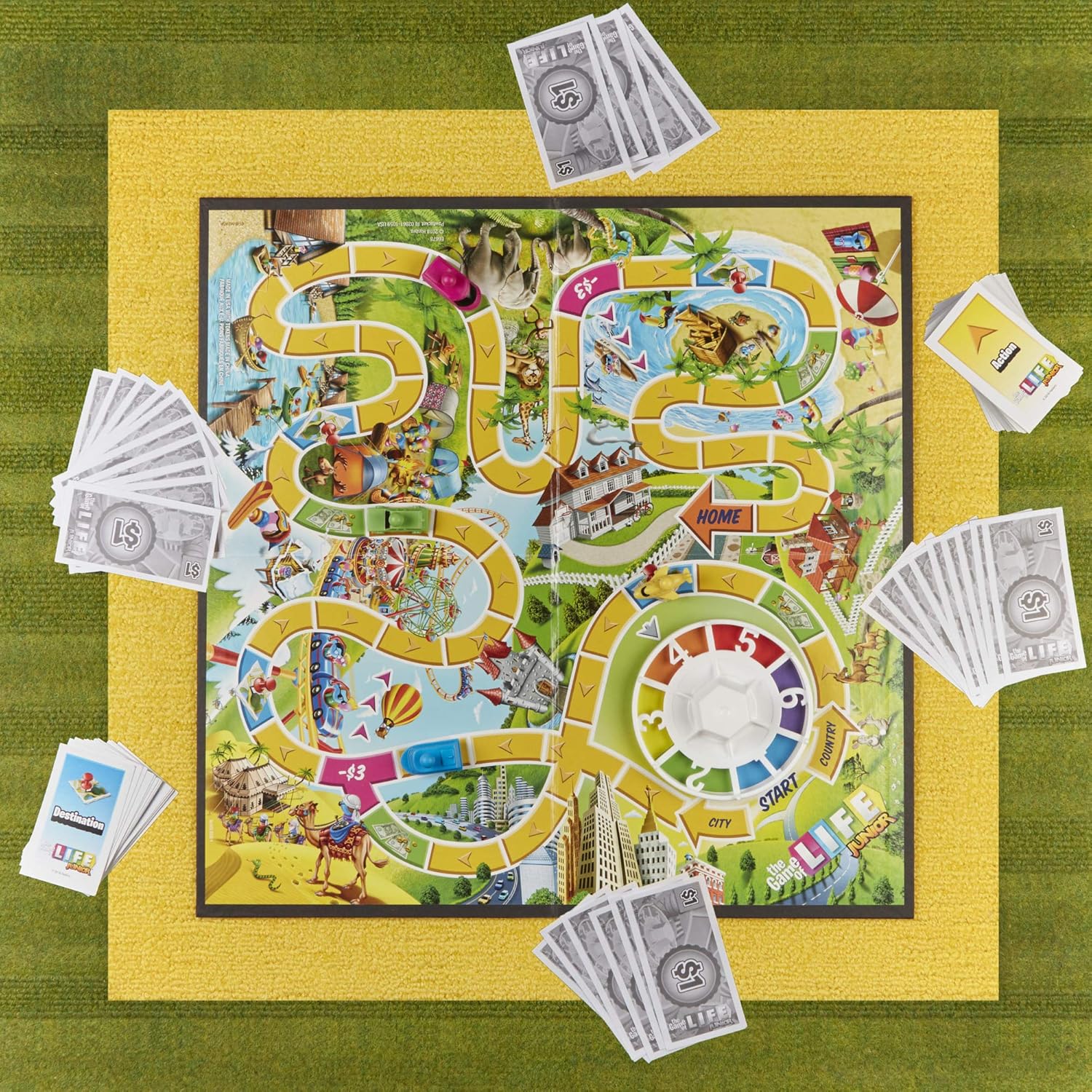 Hasbro The Game of Life Junior Board Game – Kids Family Vacation Edition