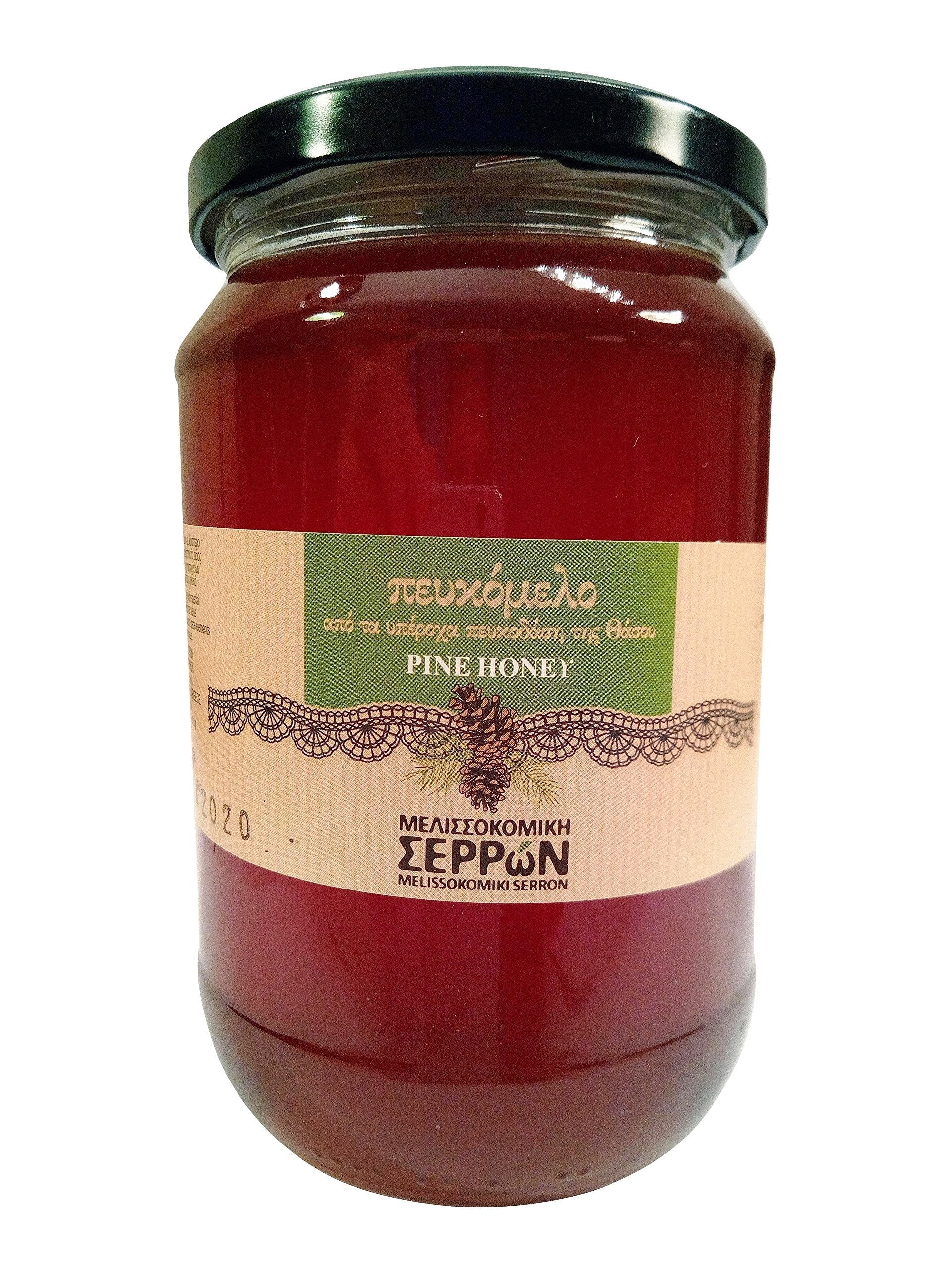 Meli Serron Greek Pine Honey – Raw Natural Antioxidant Honey, 920g