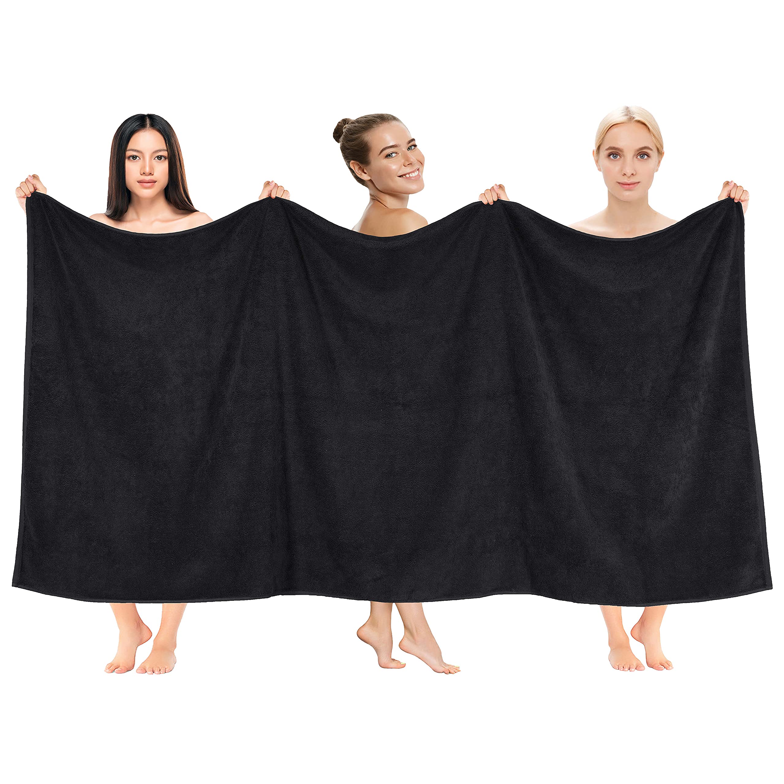 Cotton Paradise Oversized Bath Sheet | 100% Ring-Spun Cotton, 40x80 - Black