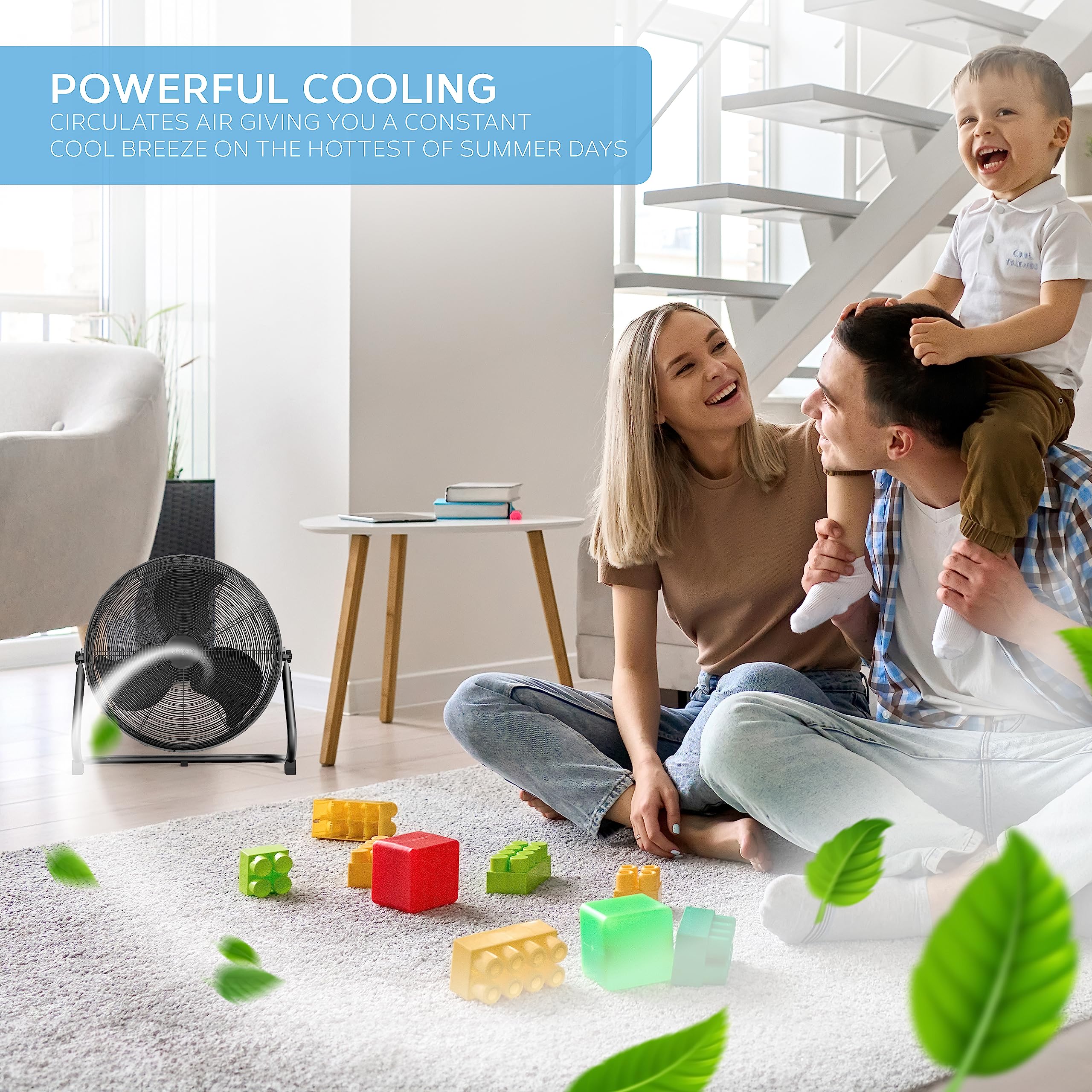 Air Pro 20" Floor Fan – 3-Speed High Velocity Metal Cooling Fan