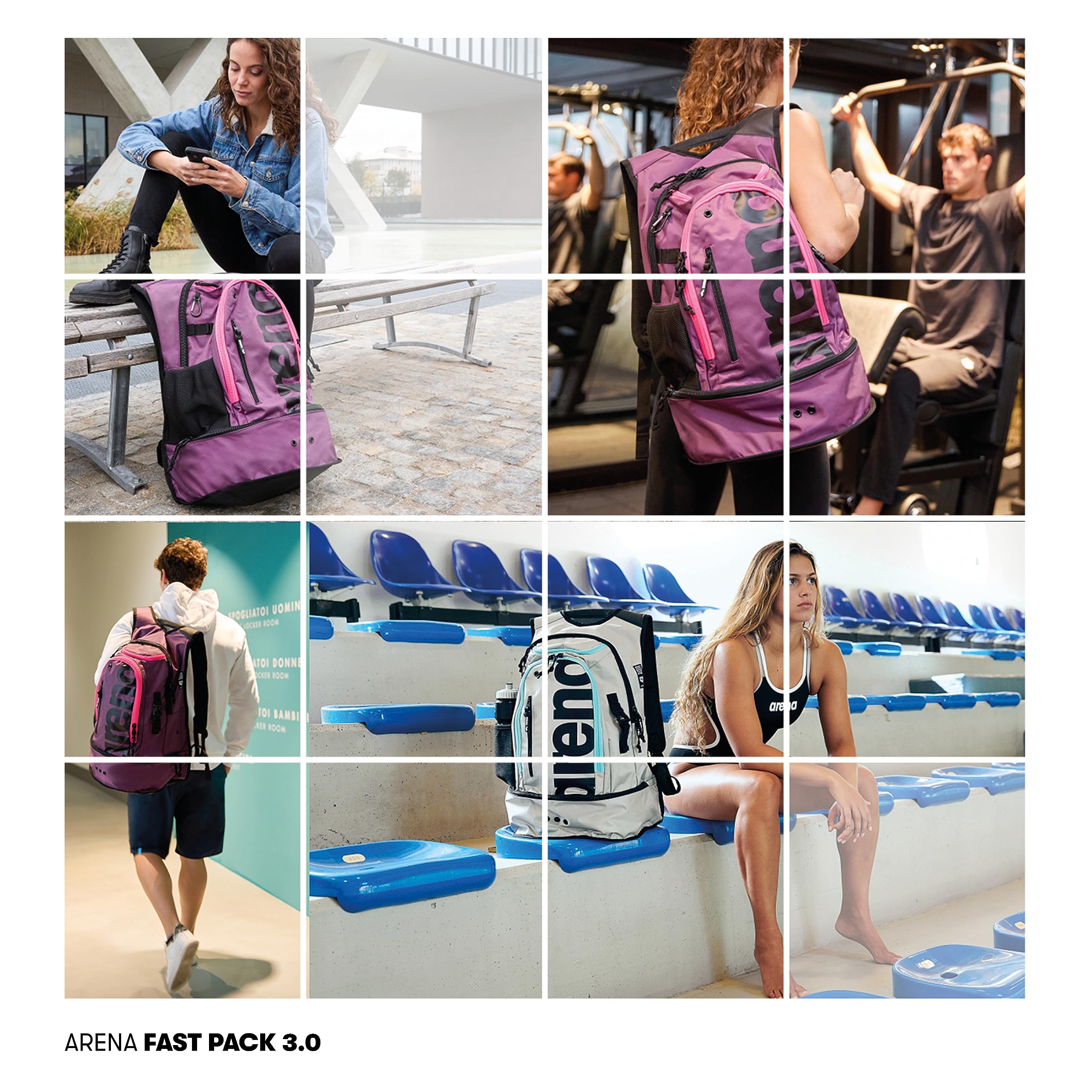 Arena Fastpack 3.0 Swimming & Gym Backpack | 40L Water-Repellent Bag