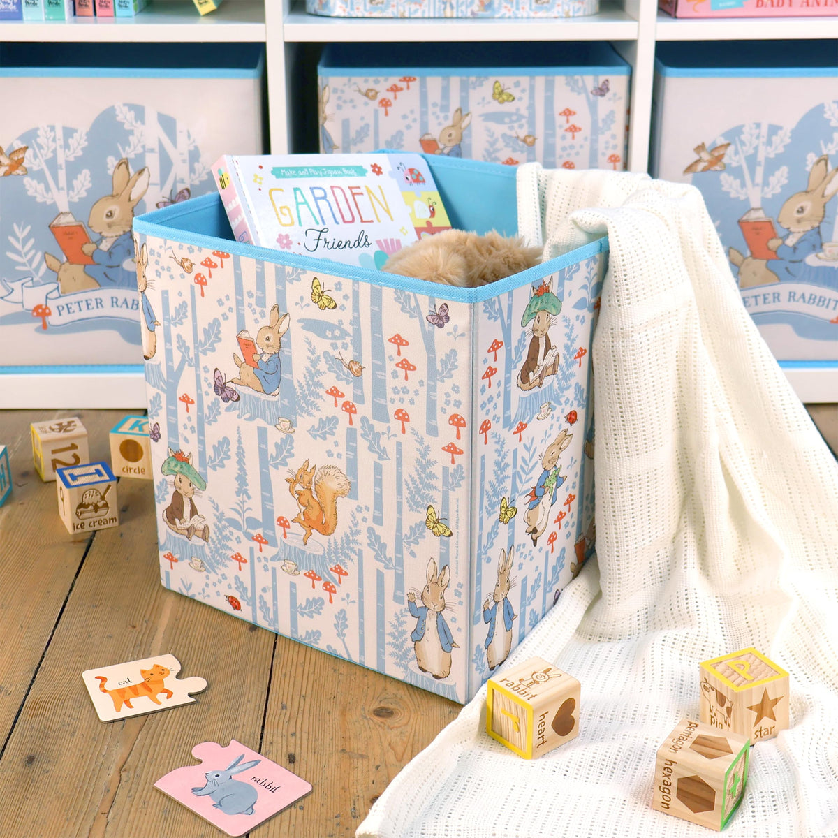 Robert Frederick Peter Rabbit Fabric Storage Cubes – Pack of Two, Large, Blue & White - image 4