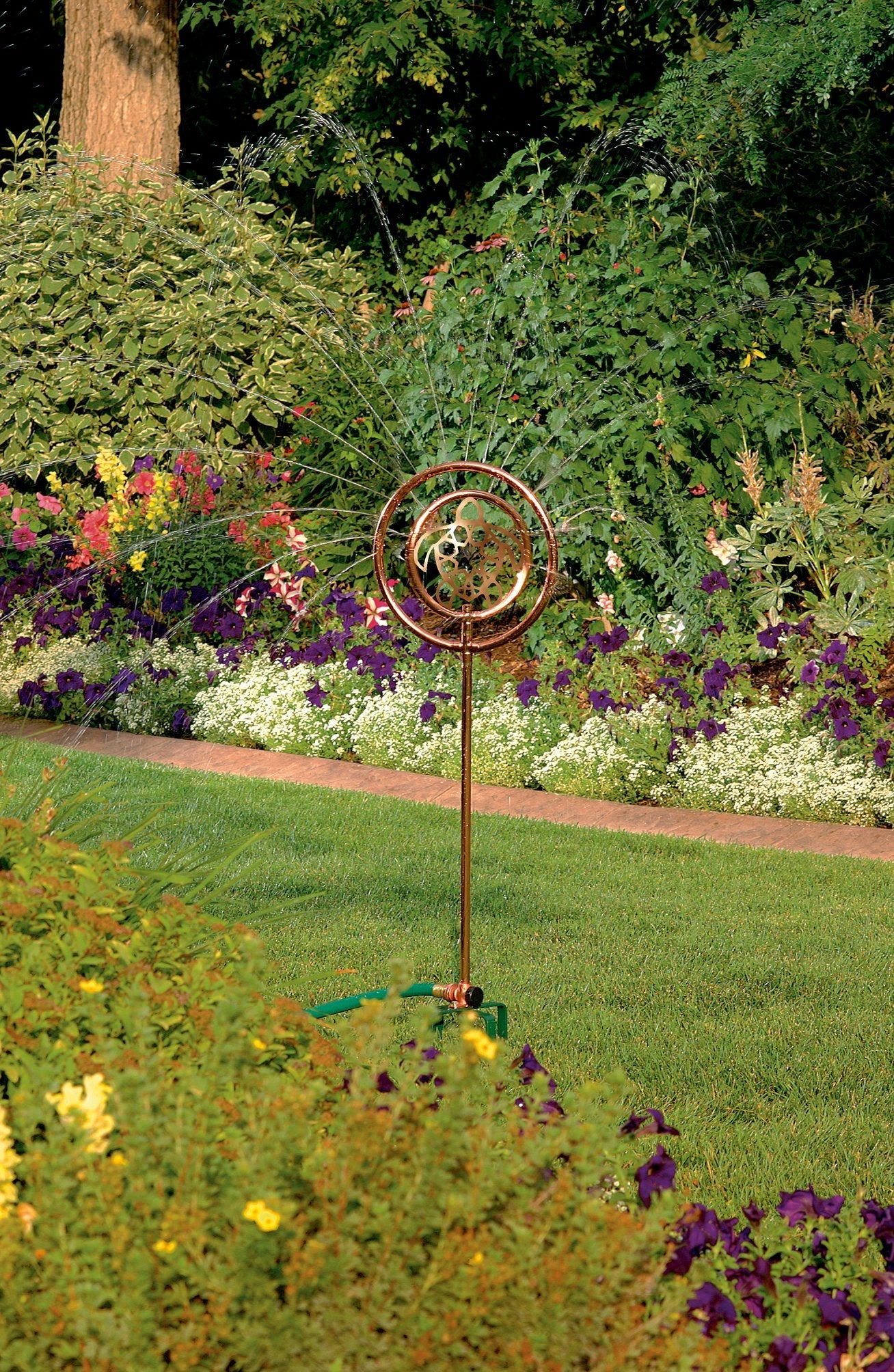 Orbit Ornamental Spinning Sprinkler | Stainless Steel Garden Decor, 30ft
