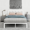 Jolof Store Double Metal Platform Bed Frame with Storage - White