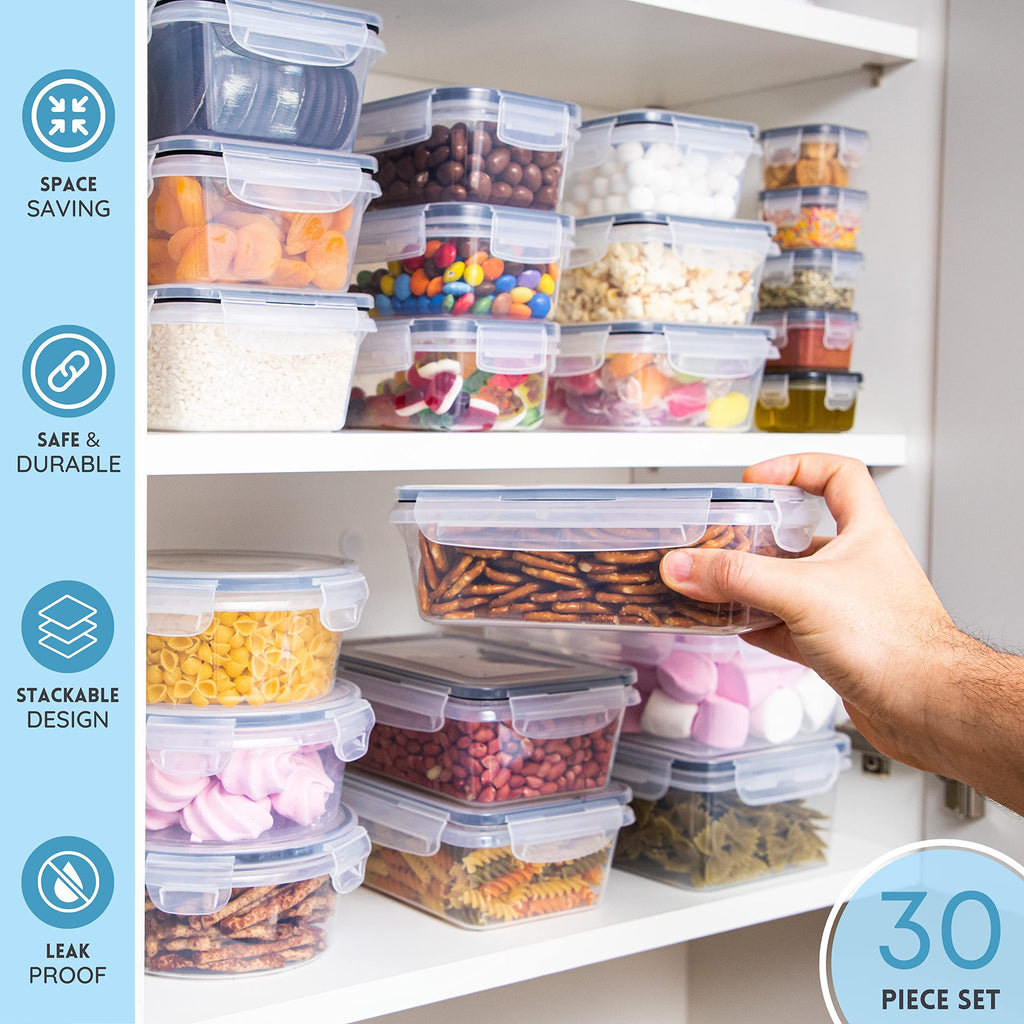 Nuovva 60-Piece Airtight Food Storage Containers – BPA Free Plastic Set