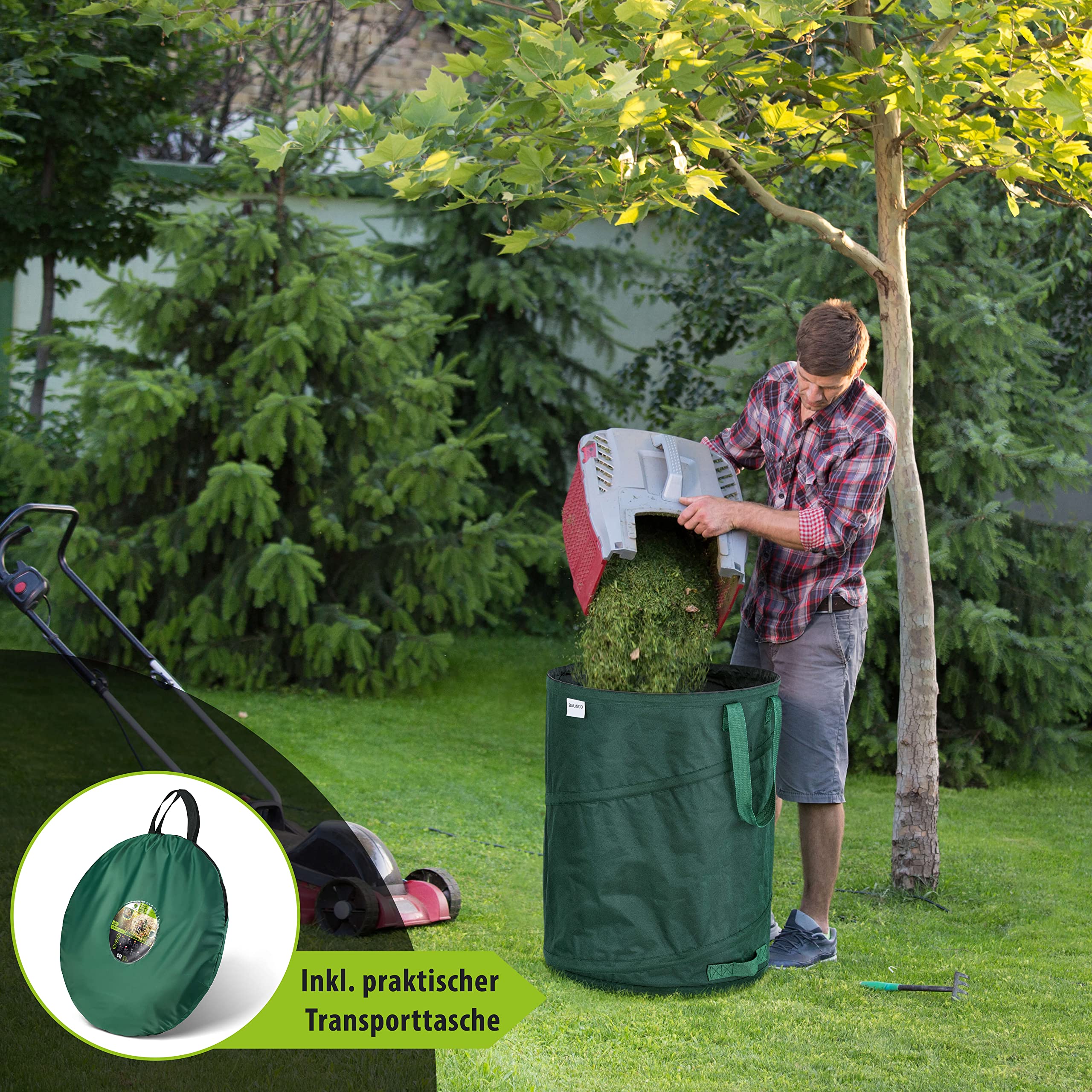 3x 170L Pop-Up Garden Waste Sacks - Robust Green Leaf Bags