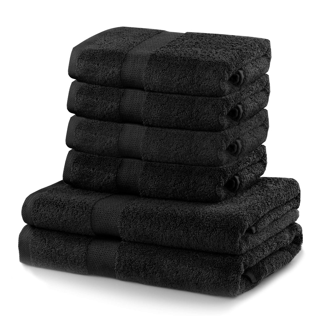 DecoKing Hand Towel 50 x 100 cm Cotton Quality 525 g/m² Black Absorbent Marina - image 2