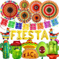 Jolof Store Mexican Fiesta Party Decorations – 33 Pcs Balloon & Banner Kit