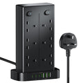 Jolof Store 12-Way Tower Extension Lead with 6 USB Ports – 1.8m