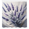 Abakuhaus Lavender Floral Shower Curtain | Waterproof Fabric Bathroom Decor