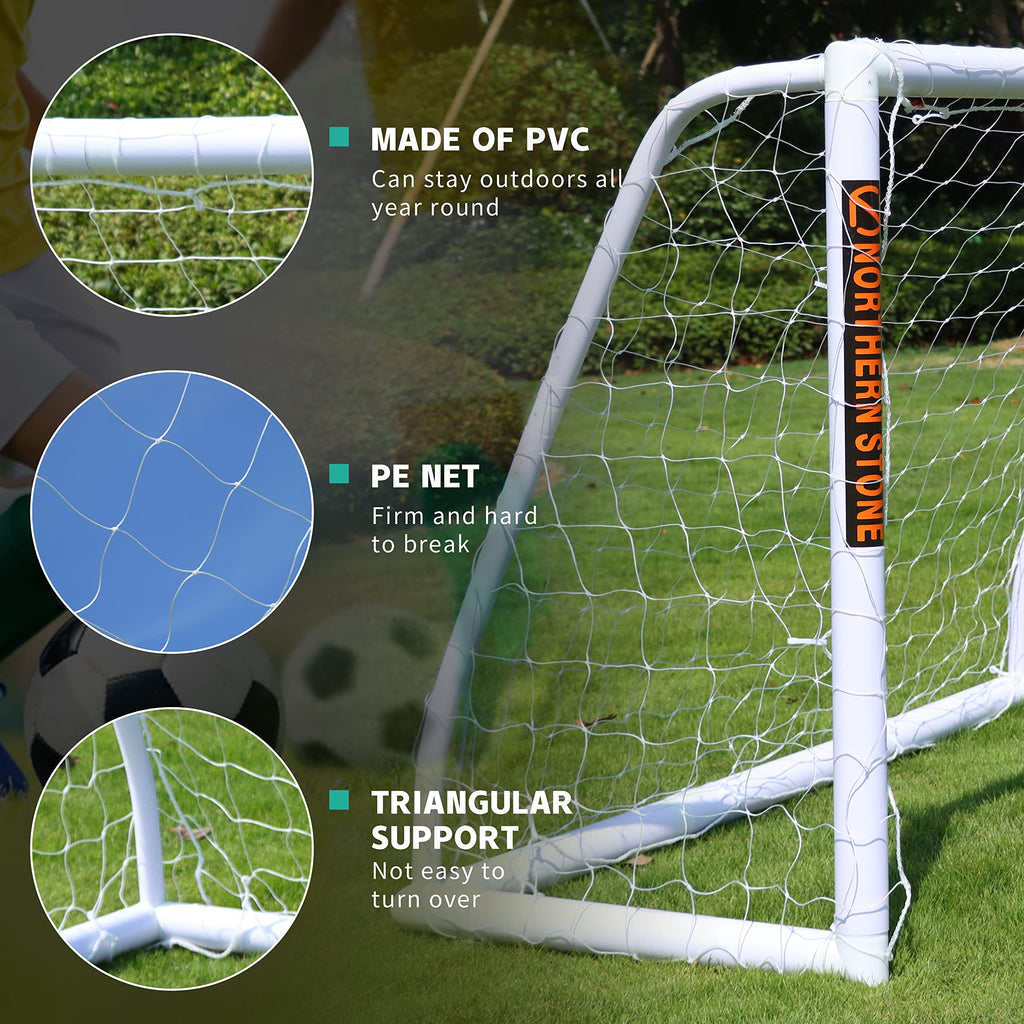 Northern Stone 6ft x 4ft All-Weather uPVC Portable Garden Football Goal
