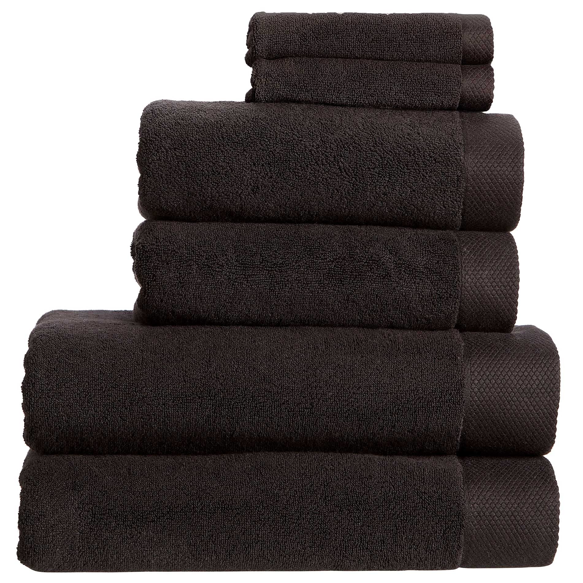 Christy Luxe 6 Piece Towel Set | 100% Turkish Cotton 730GSM – Black
