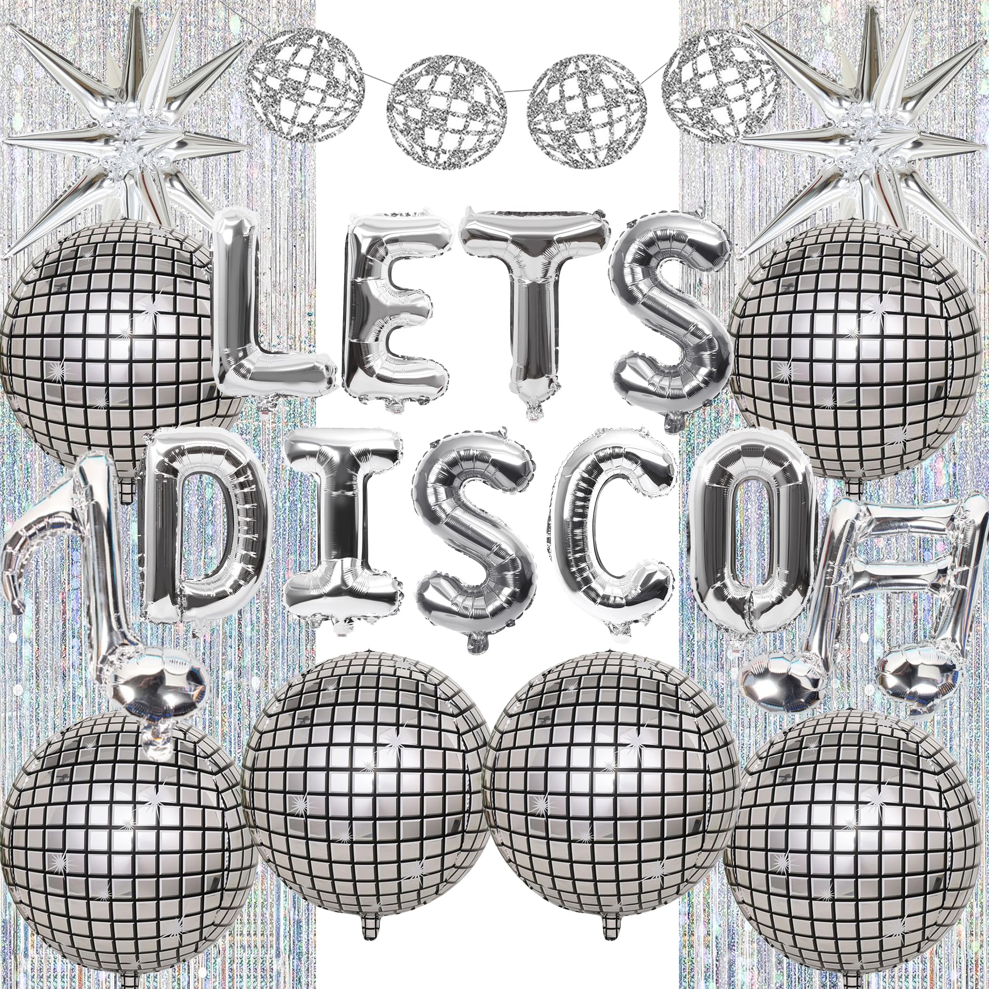 Jolof Store 21-Piece Disco Party Balloon Set – 70s Dancing Queen Decor