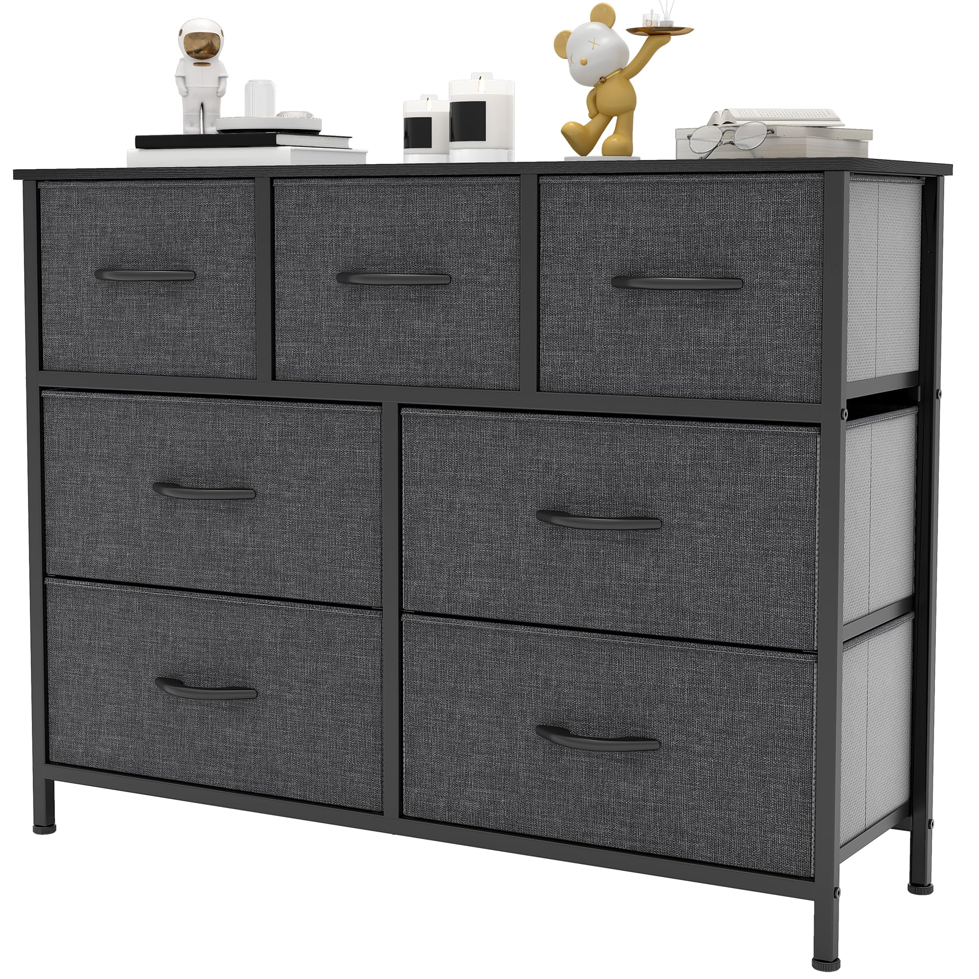 YITAHOME 7-Drawer Wide Fabric Dresser | Metal Frame Storage Chest