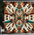 Abakuhaus Aztec Feather Shower Curtain | Waterproof Fabric Decor, 175x200cm