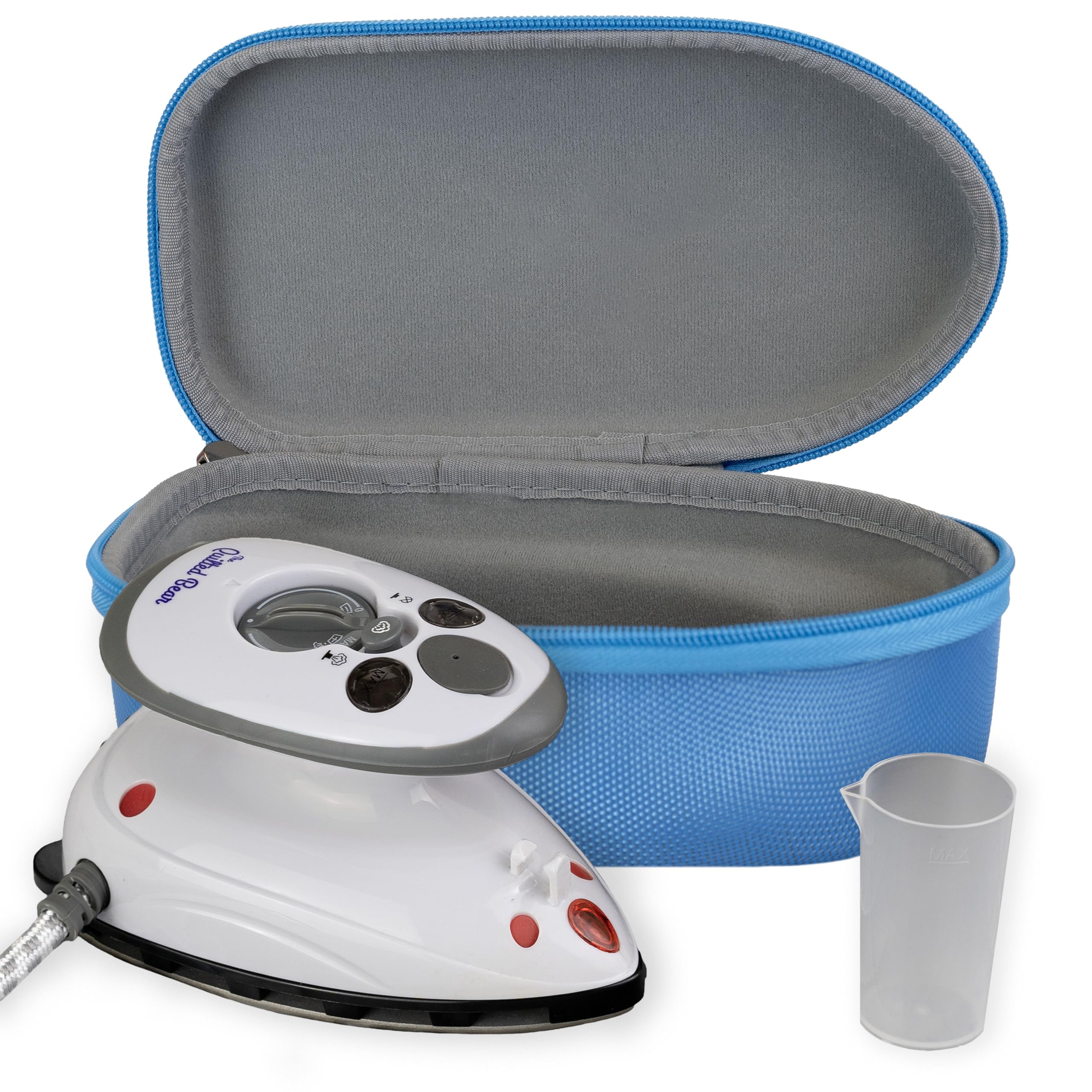 The Quilted Bear Mini Steam Iron – Portable Travel Iron with Hardshell Case