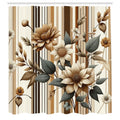 Abakuhaus Floral Shower Curtain | Retro Sepia Fabric Decor | 175 x 200 cm