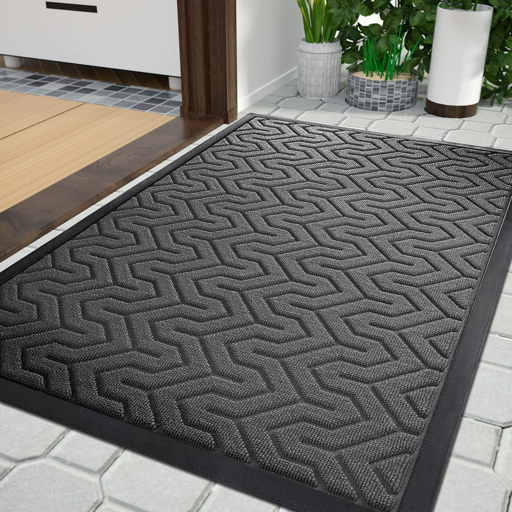 Yimobra Outdoor Door Mat – Heavy Duty Non-Slip Entry Rug, Gray, 81x120 cm