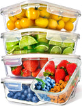 Glass Meal Prep Containers – 5-Pack Airtight 1060ml Units