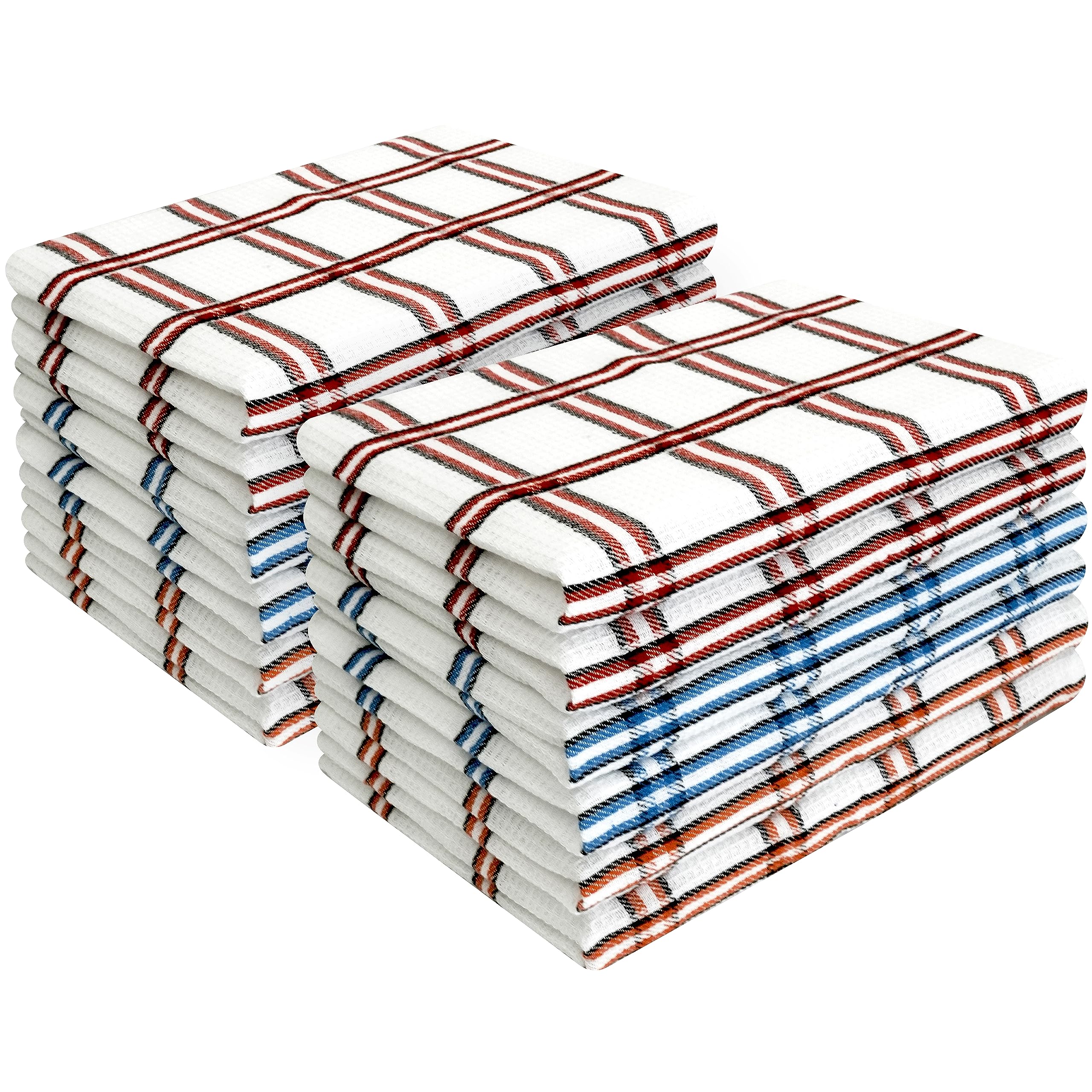 Infinity Cotton Kitchen Tea Towels - 12 Pack Absorbent Lint-Free Cloths