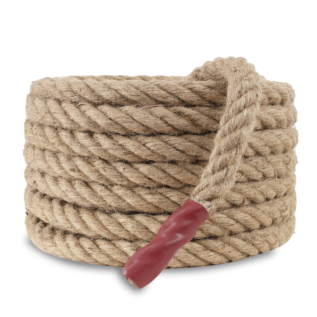 EMEKIAN 30mm Natural Jute Rope | 15M Twisted 4-Strand Heavy Duty Hemp