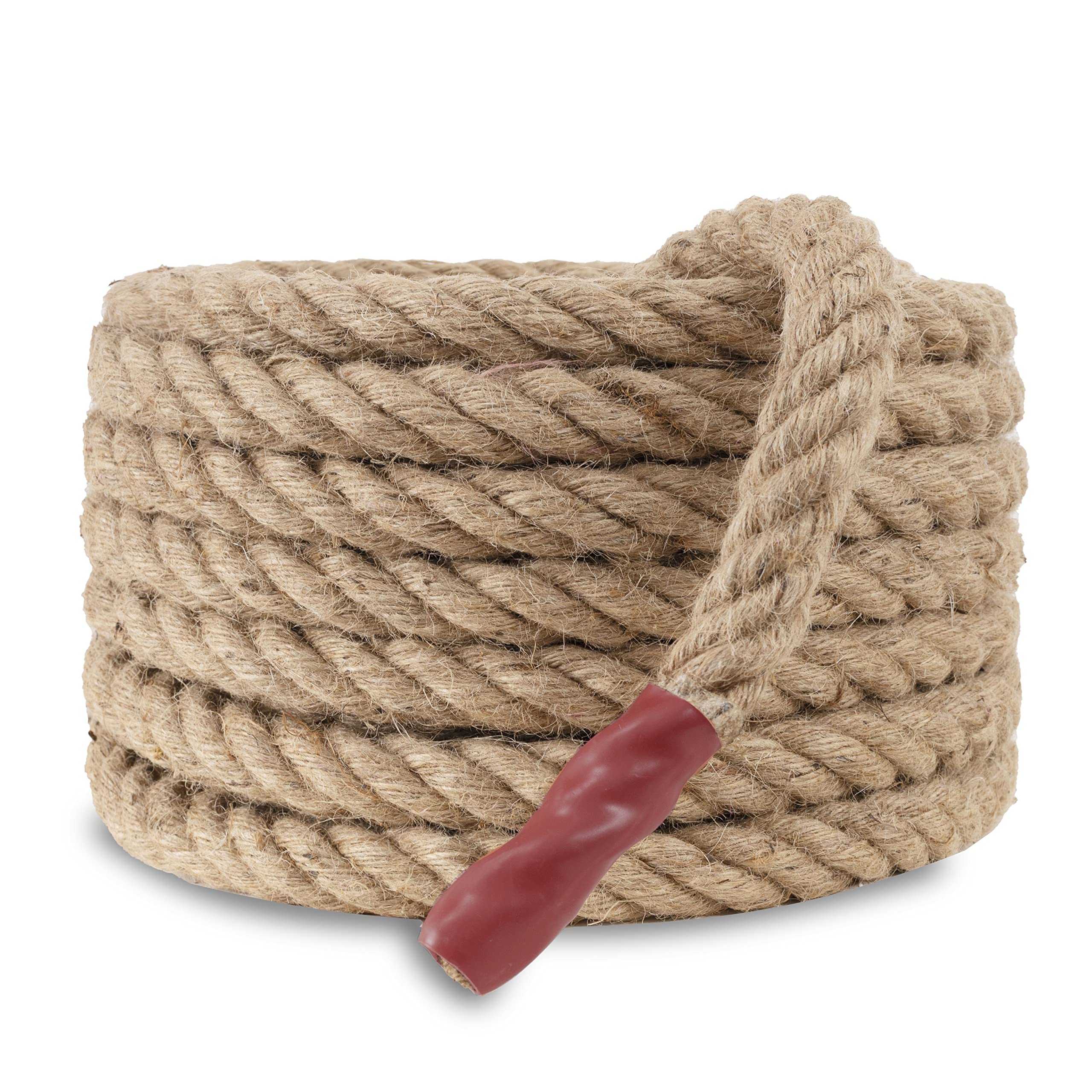 EMEKIAN 30mm Natural Jute Rope | 15M Twisted 4-Strand Heavy Duty Hemp