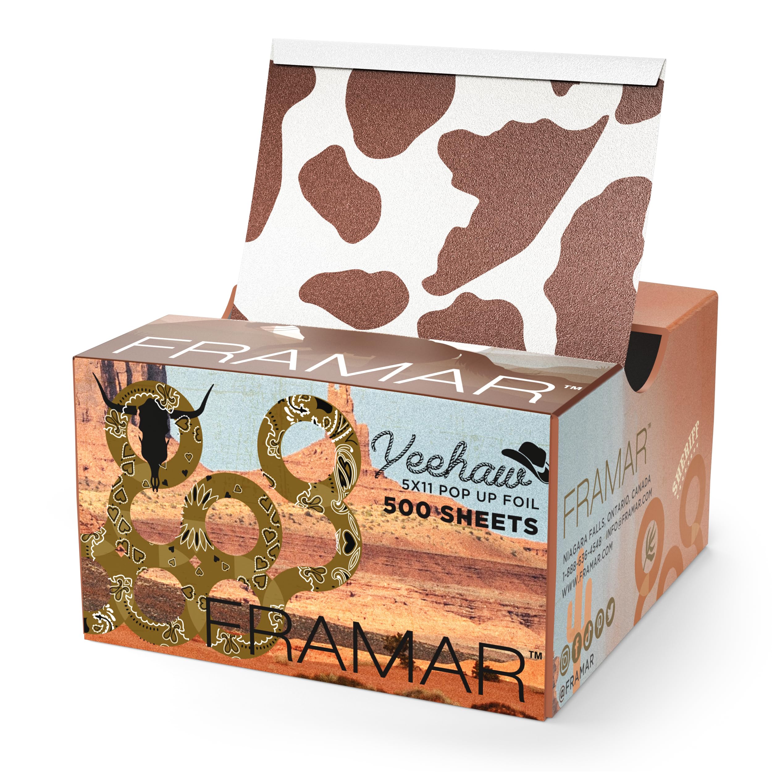 Framar Cow Print Embossed Pop Up Hair Foil - 500 Highlighting Sheets