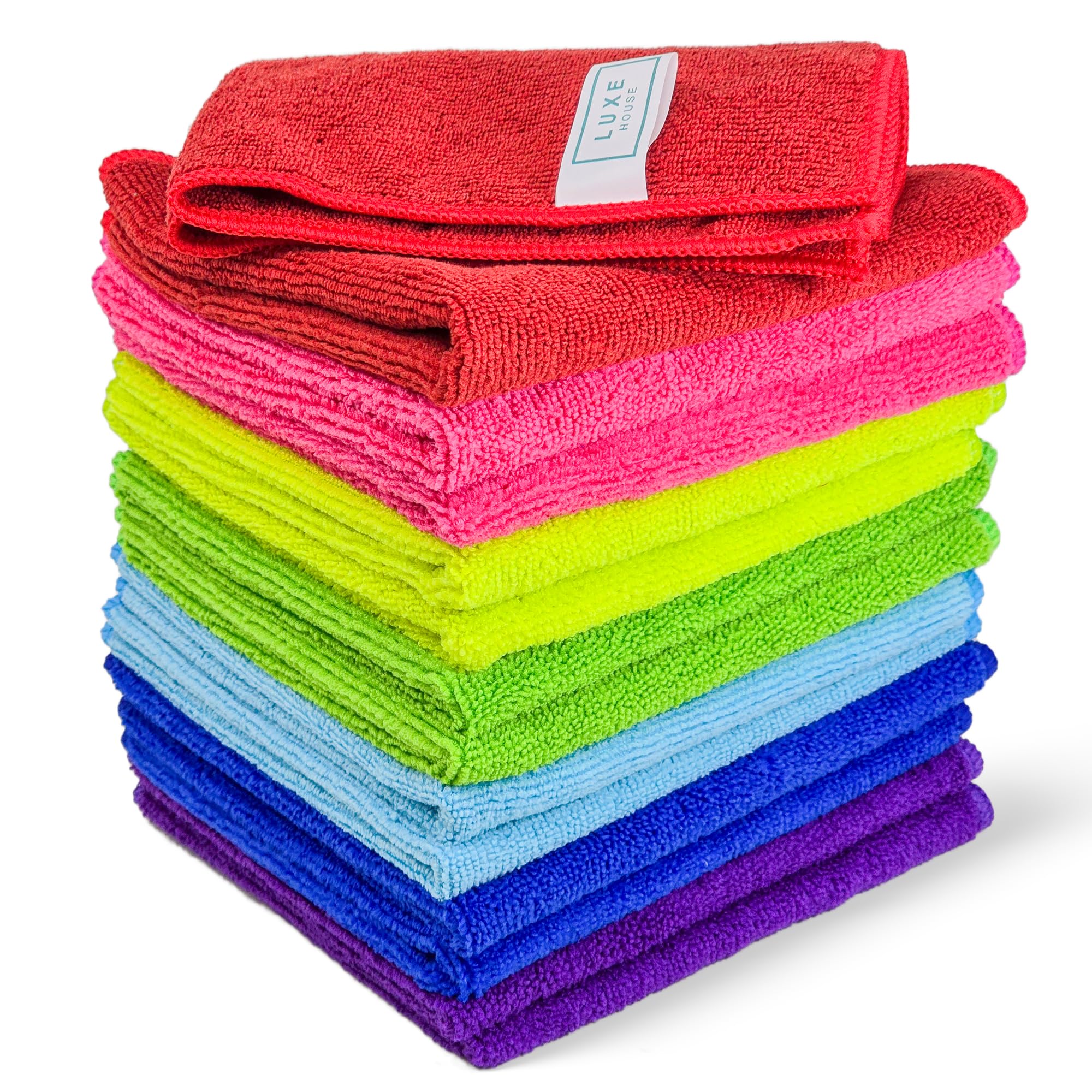 Luxe House Microfiber Cleaning Cloths | 14 Pack | 300 GSM Lint-Free