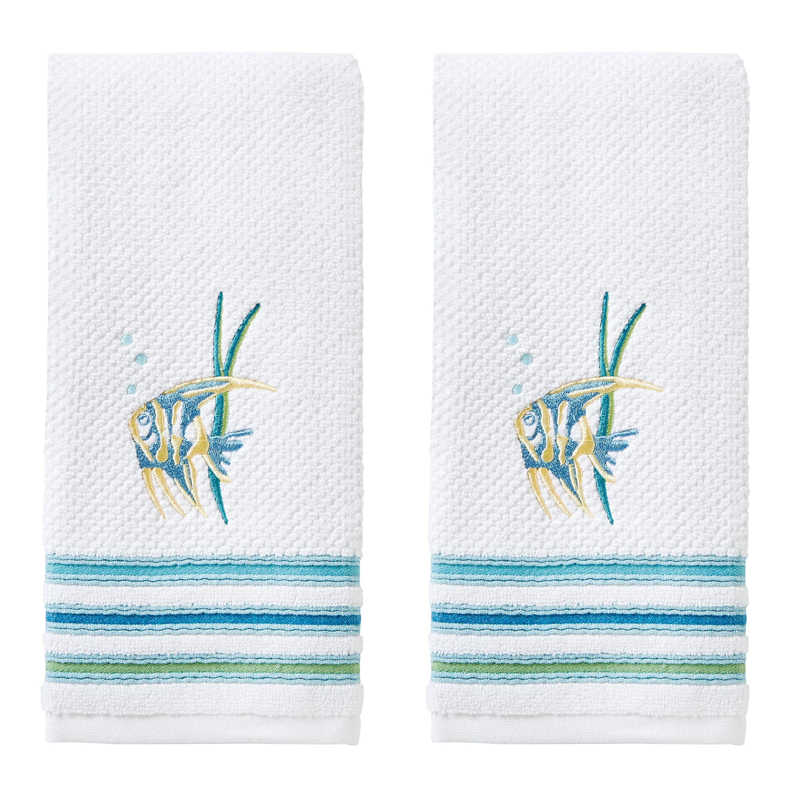 SKL Home Ocean Watercolor Hand Towel Set – 100% Cotton Blue Terry