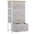 YITAHOME 4-Drawer Fabric Dresser | Storage Chest with Wood Top, Light Grey