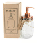 EcoJars Mason Jar Soap Dispenser – 500ml Copper Stainless Steel Glass